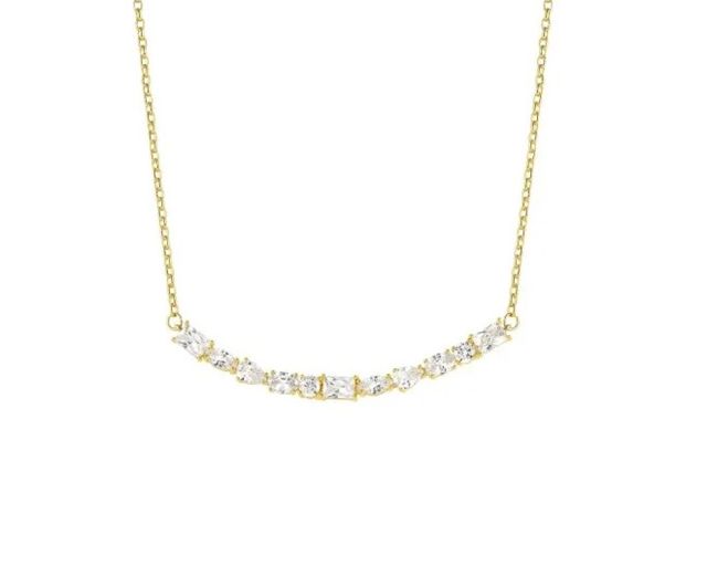 Collana colour wave argento dorato con cubic zirconia