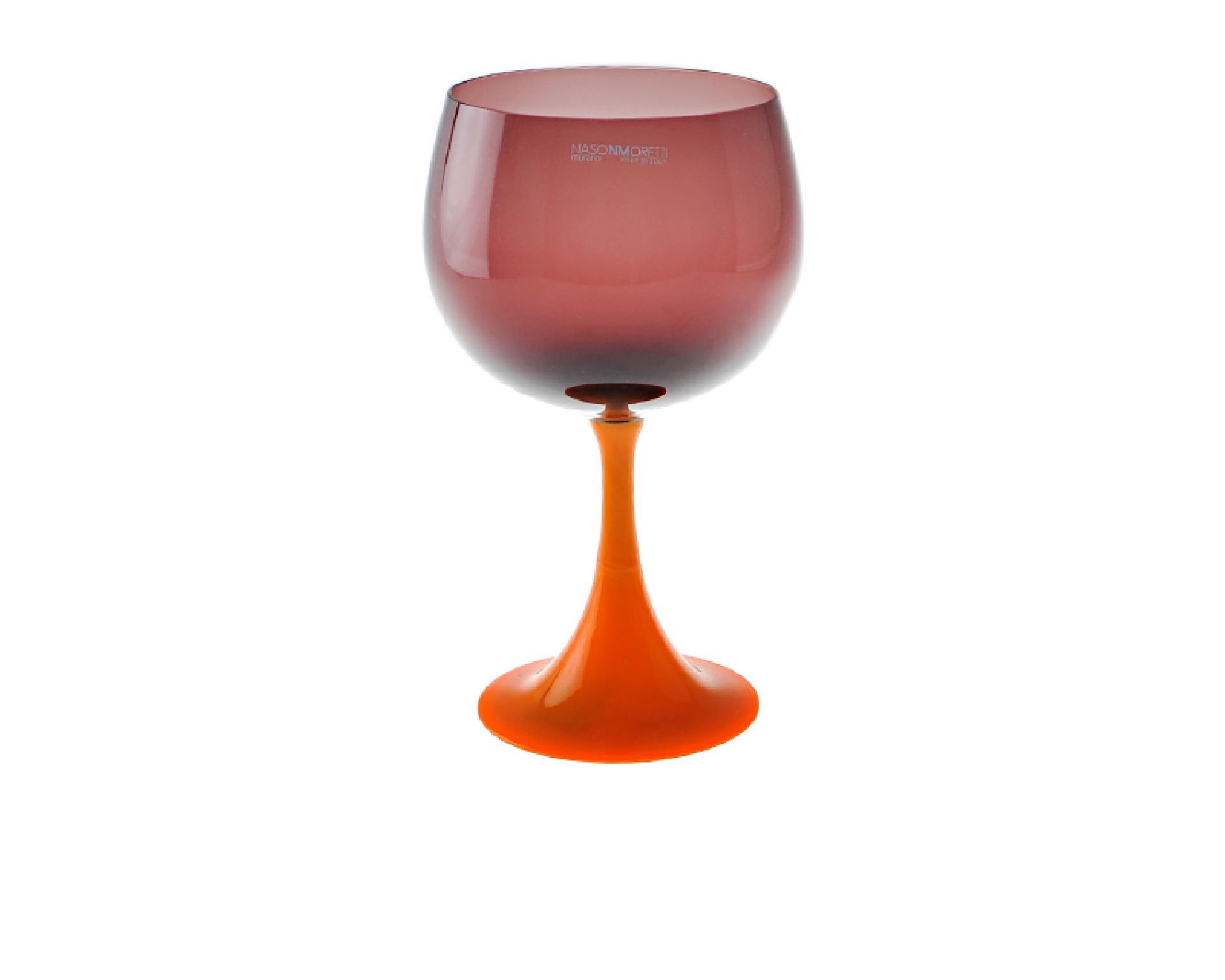 Bourgogne Goblet Burlesque Murano Glass Yellow Violet Nasonmoretti 56347 843bur04bg