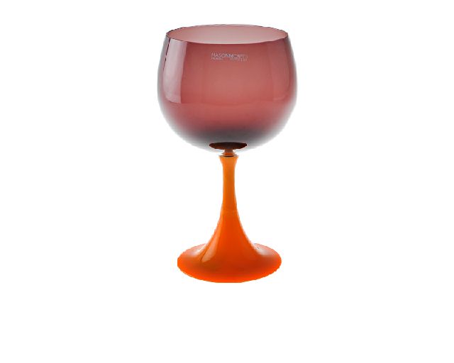 Bourgogne goblet burlesque murano glass yellow violet