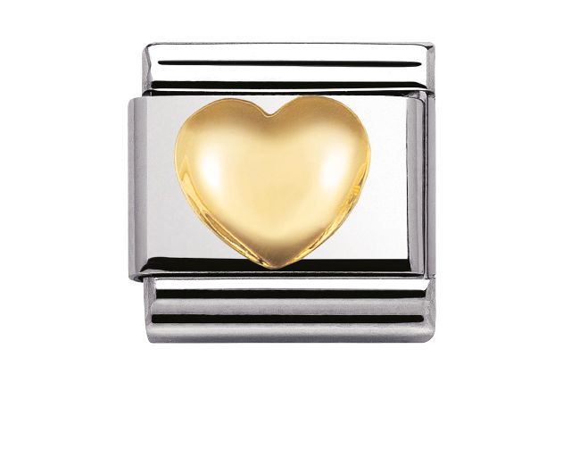 Cuore bombato composable acciaio e oro