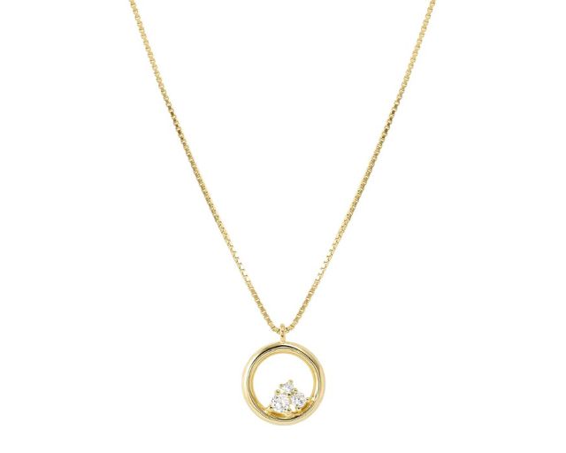 Collana dreams beats argento dorato tondo con zirconi