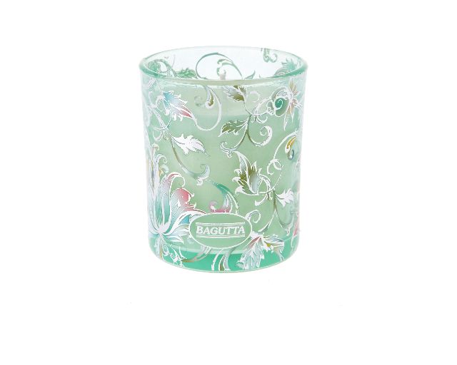 Candleholder glass lavender green