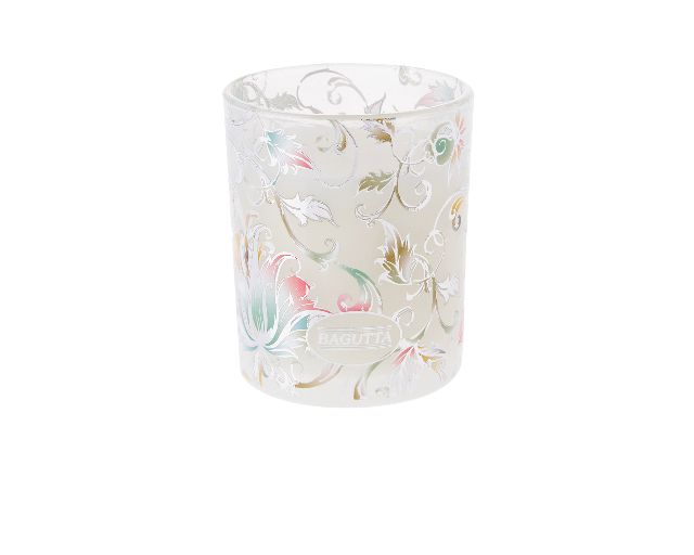 Candleholder glass vanilla white