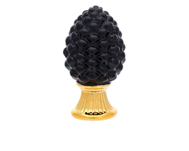 Black pine cone porcelain with golden base