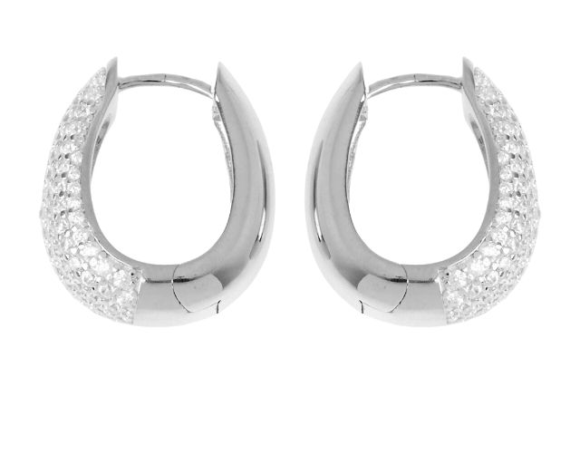 Earrings silver with zircons