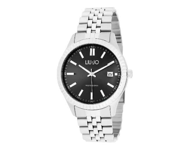 Orologio uomo interest acciaio quadrante nero e cinturino acciaio