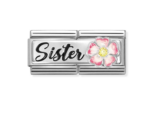 Sister composable acciaio argento e zirconi