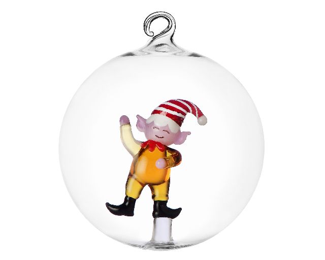 Idea regalo natale palla di natale elfo ambra christmas tales