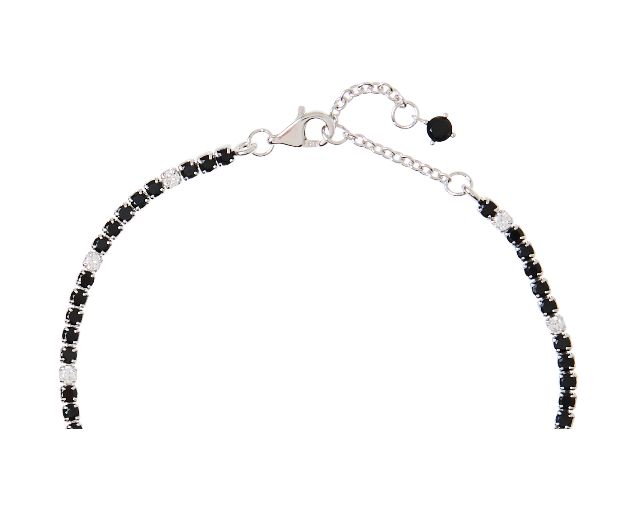 Bracciale Tennis Argento Con Cubic Zirconia E Zirconi Neri Sovrani 181414 814j8802