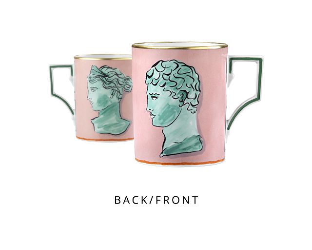 Mug Il Viaggio Di Nettuno Porcelain Pink Richard Ginori 167621 F10100tz7000400b39