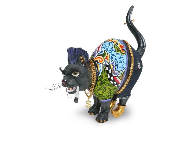 Gatto dj bandit m dipinto a mano