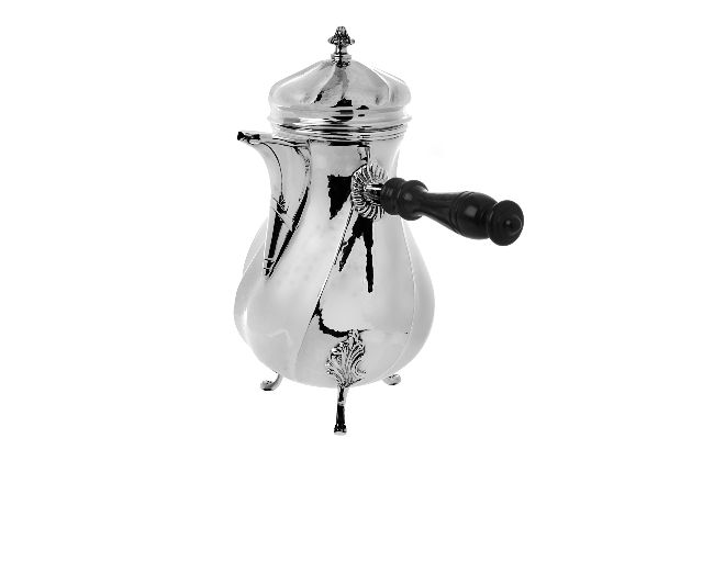 Chocolate pot silver tors embossing