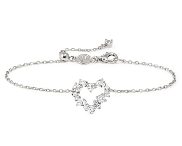 Bracciale cuore colour wave argento con cubic zirconia
