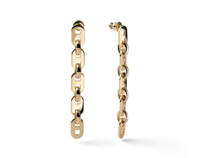 Earrings dinamica in gilded bronze