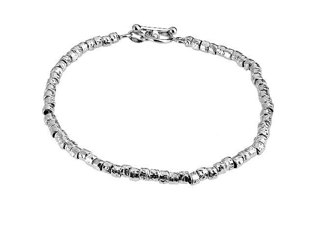 Bracciale argento con pepite rodiate