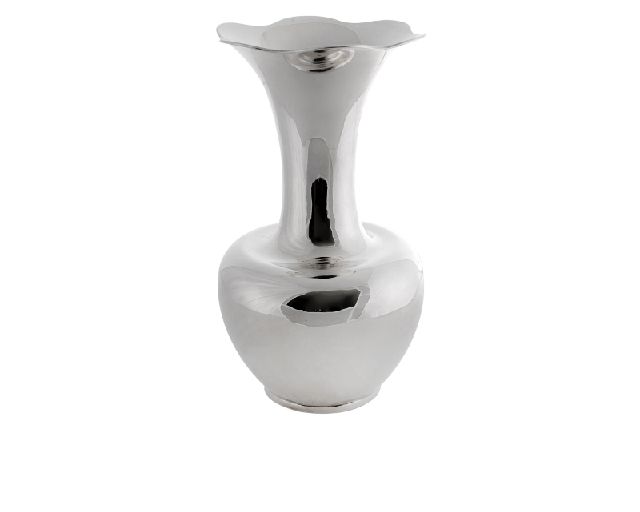Vaso argento sagomato a gola alta