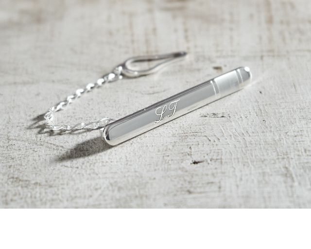 Fermacravatta Argento Con Fascia Satinata Selezione Zanolli 129658 2v658fc