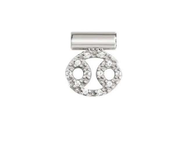Ciondolo seimia argento segno zodiacale cancro con zirconi