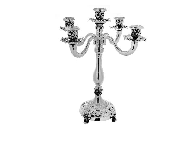 Candlestick silver five flames