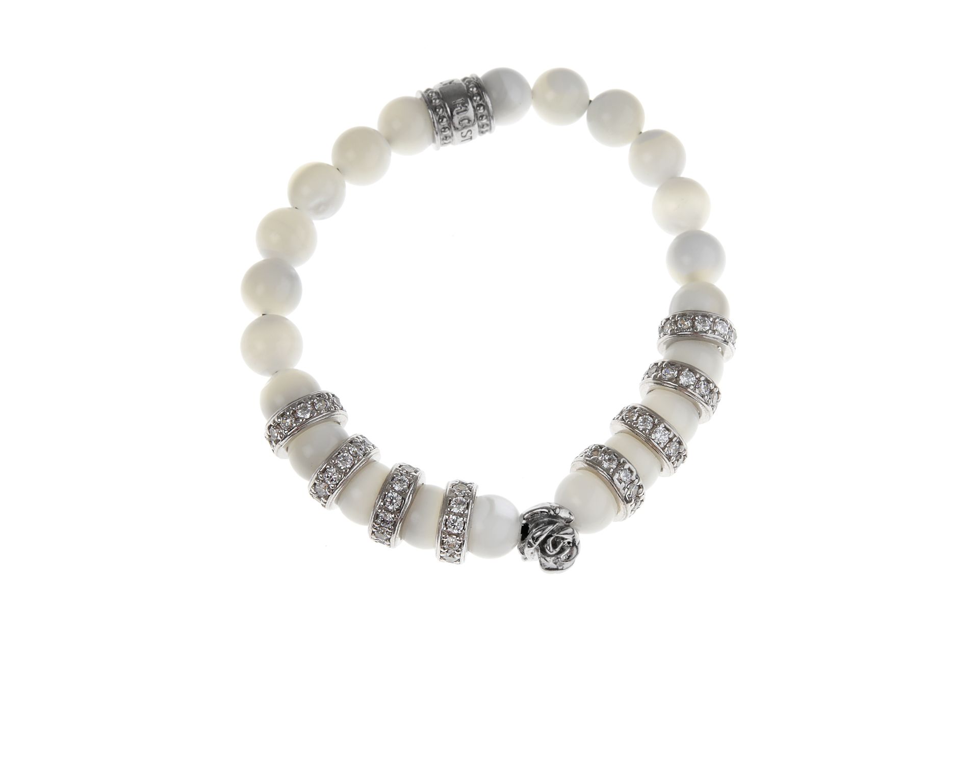 Bracciale Rose Argento Con Madreperla E Anelli Con Zirconi Maria Cristina Sterling 149239 889g3246