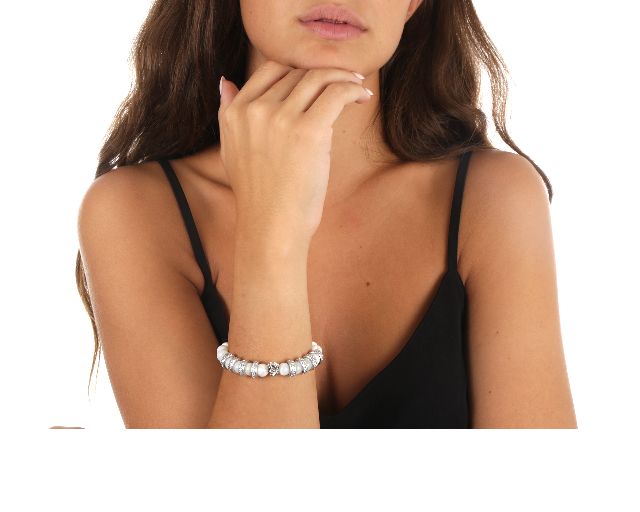 Bracciale Rose Argento Con Madreperla E Anelli Con Zirconi Maria Cristina Sterling 149239 889g3246