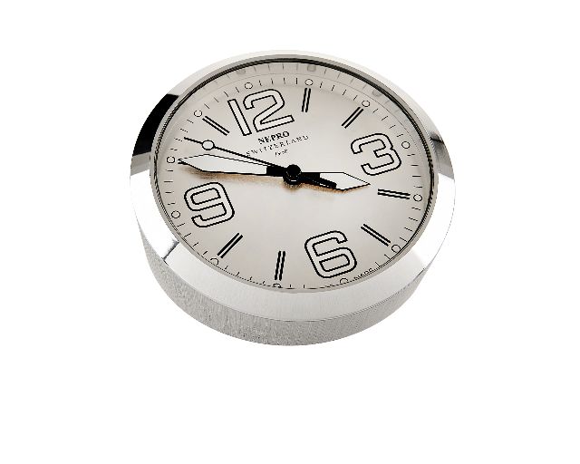 Orologio da tavolo fora acciaio spazzolato