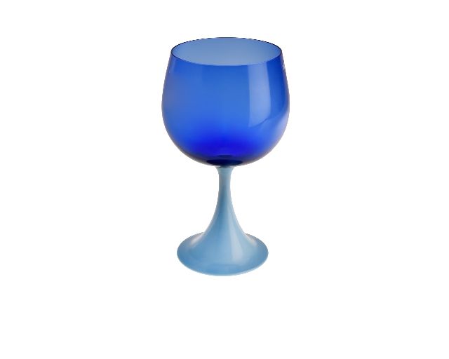 Bourgogne goblet burlesque murano glass light blue blue