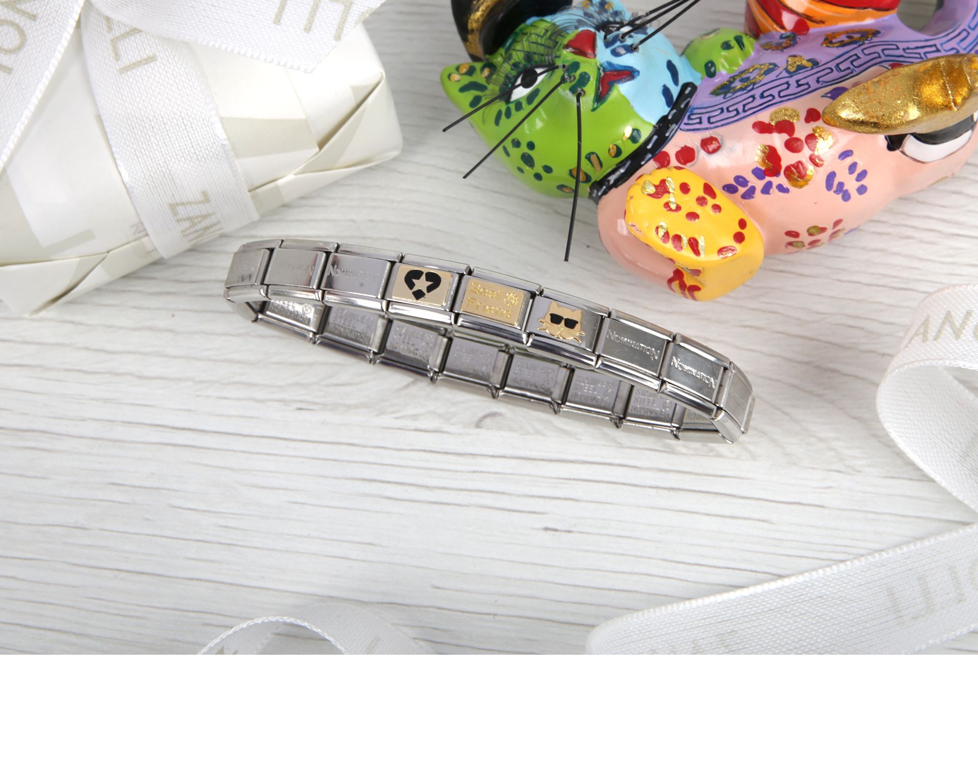 Bracciale Composable Acciaio Gatto Best Friend Nomination 161667 754brcgatto