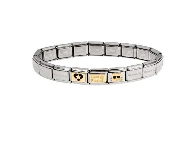 Bracciale Composable Acciaio Gatto Best Friend Nomination 161667 754brcgatto