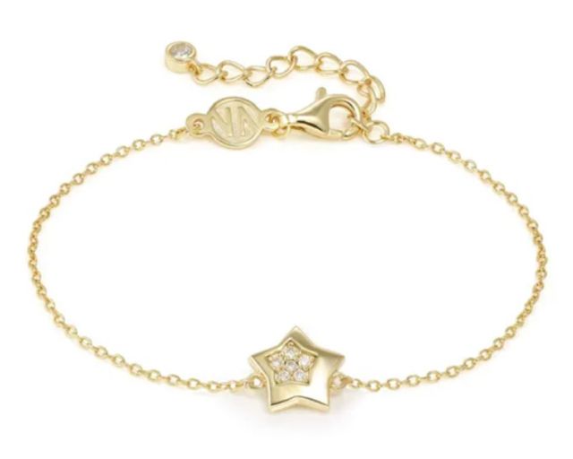Bracciale petit sparkle argento dorato stella e zirconi