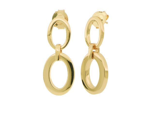 Earrings with flat ovals