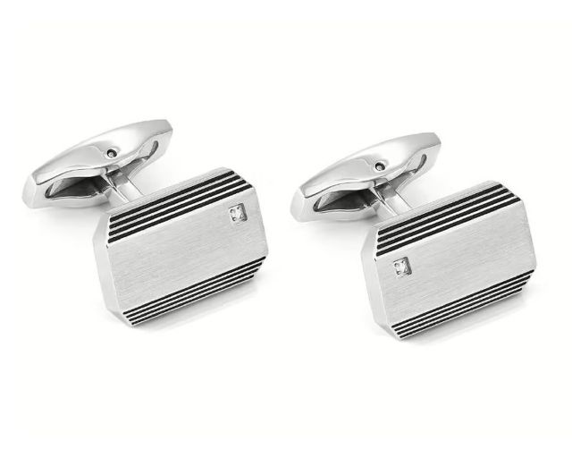 Cufflinks strong diamond steel with natural diamond