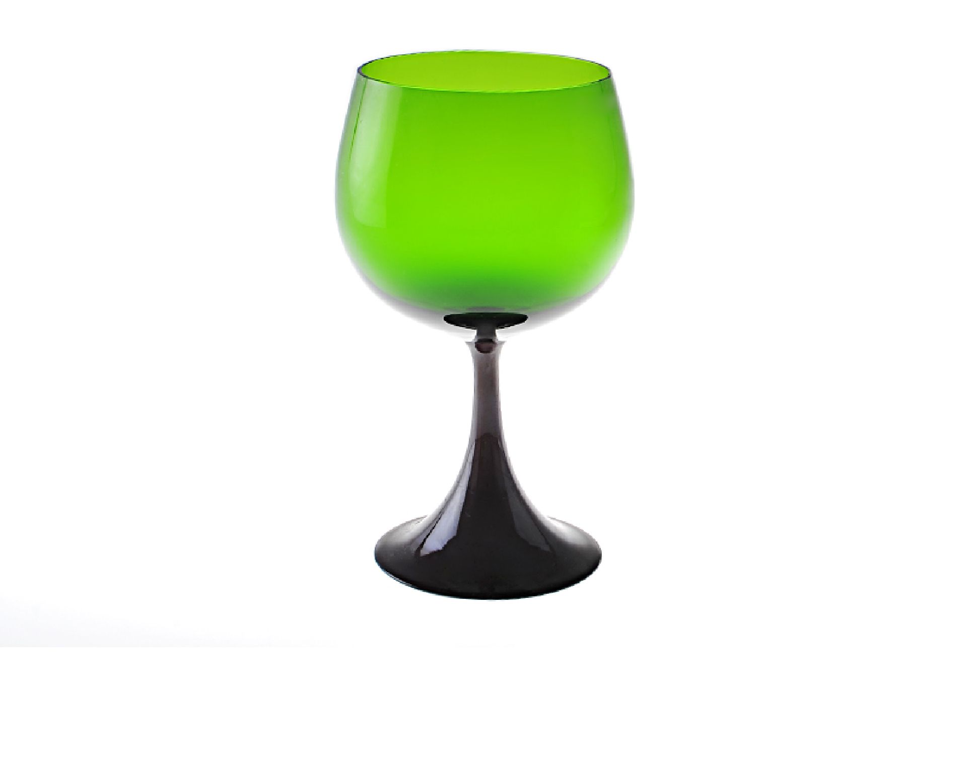 Bourgogne Goblet Burlesque Murano Glass Bilberry Green Nasonmoretti 56353 843bur11bg