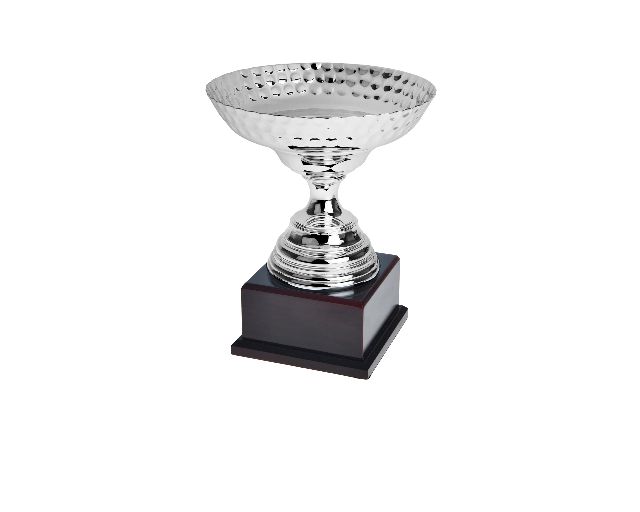 Coppa silver plated con base in legno