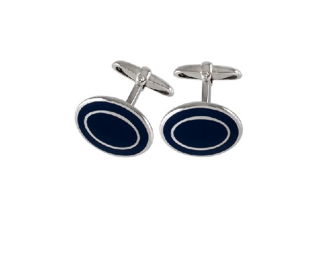 Gemelli argento e smalto blu