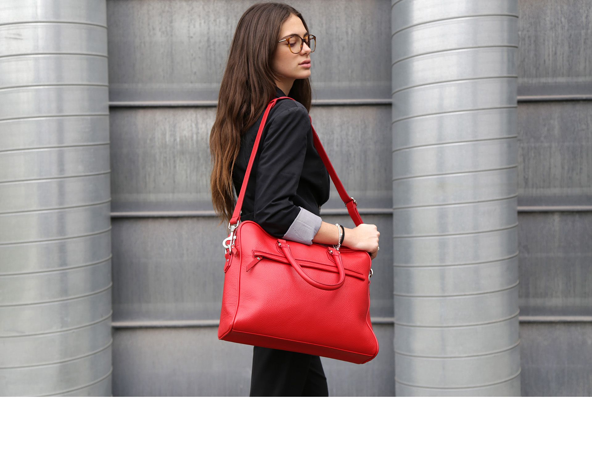 Borsa Bowling Slim Pelle Rossa Selezione Zanolli 151178 9381202red