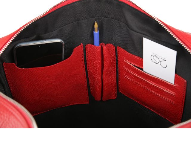 Borsa Bowling Slim Pelle Rossa Selezione Zanolli 151178 9381202red