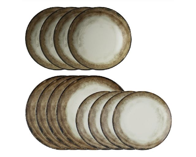 Servizio piatti shade earth porcellana 12 pezzi