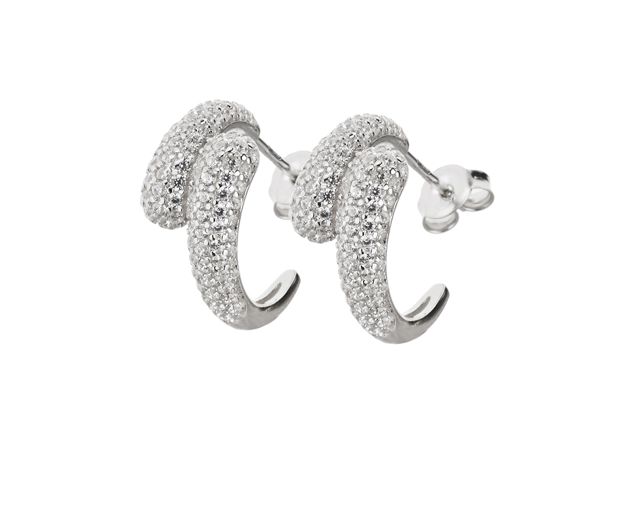 Earrings silver with zircons
