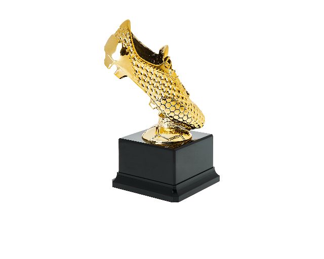 Trofeo scarpa calcio in resina dorata