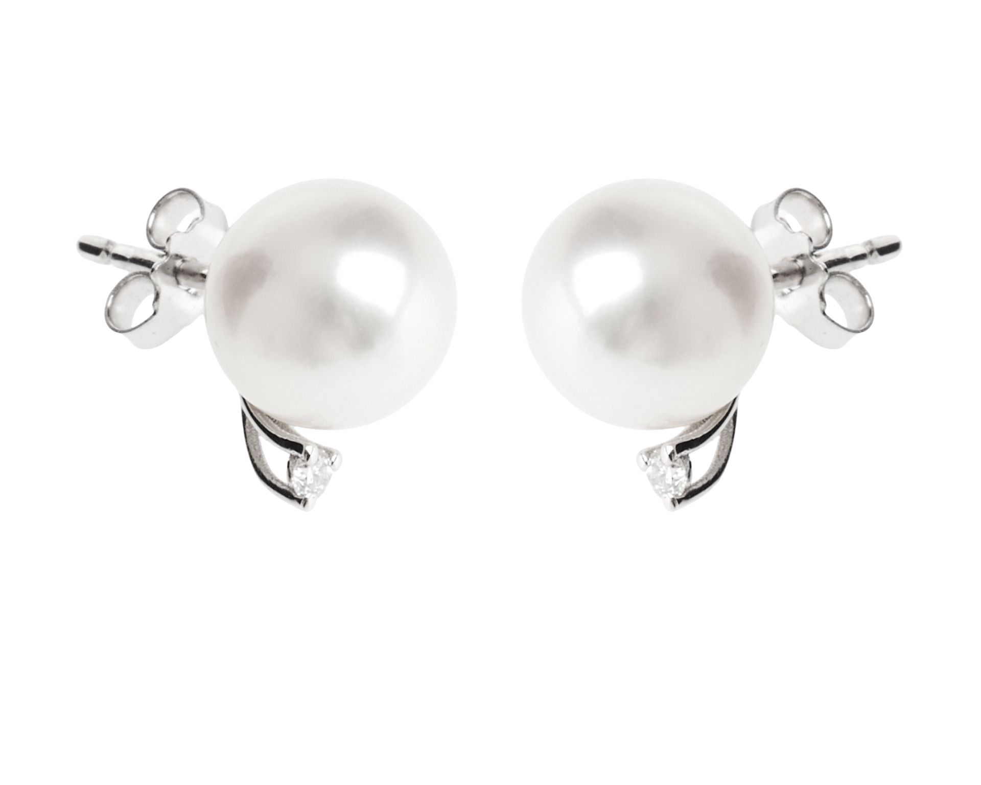 Earrings Gold 750 With Akoya Pearls And Diamonds Selezione Zanolli