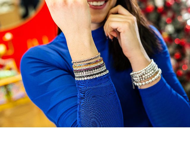 Bracciale tennis argento 4 griffe con zirconi neri