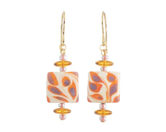Earrings coral bay murano glass