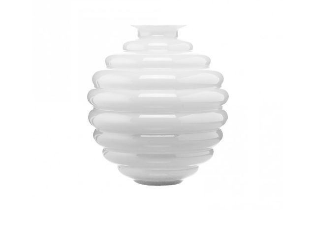 Vaso decò vetro di murano lattimo