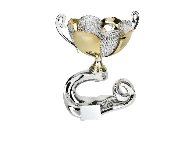 Sport trophy with gold inlays