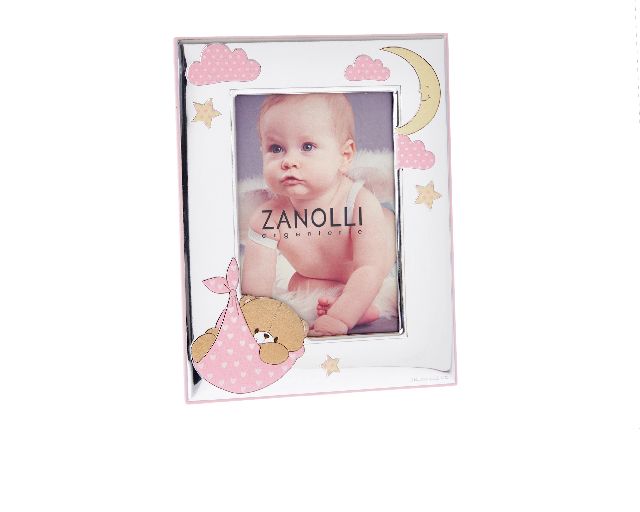 Picture frame forever friends pvd silver teddy bear pink