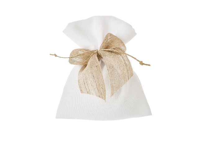 Favor sugared almonds with natural ribbon