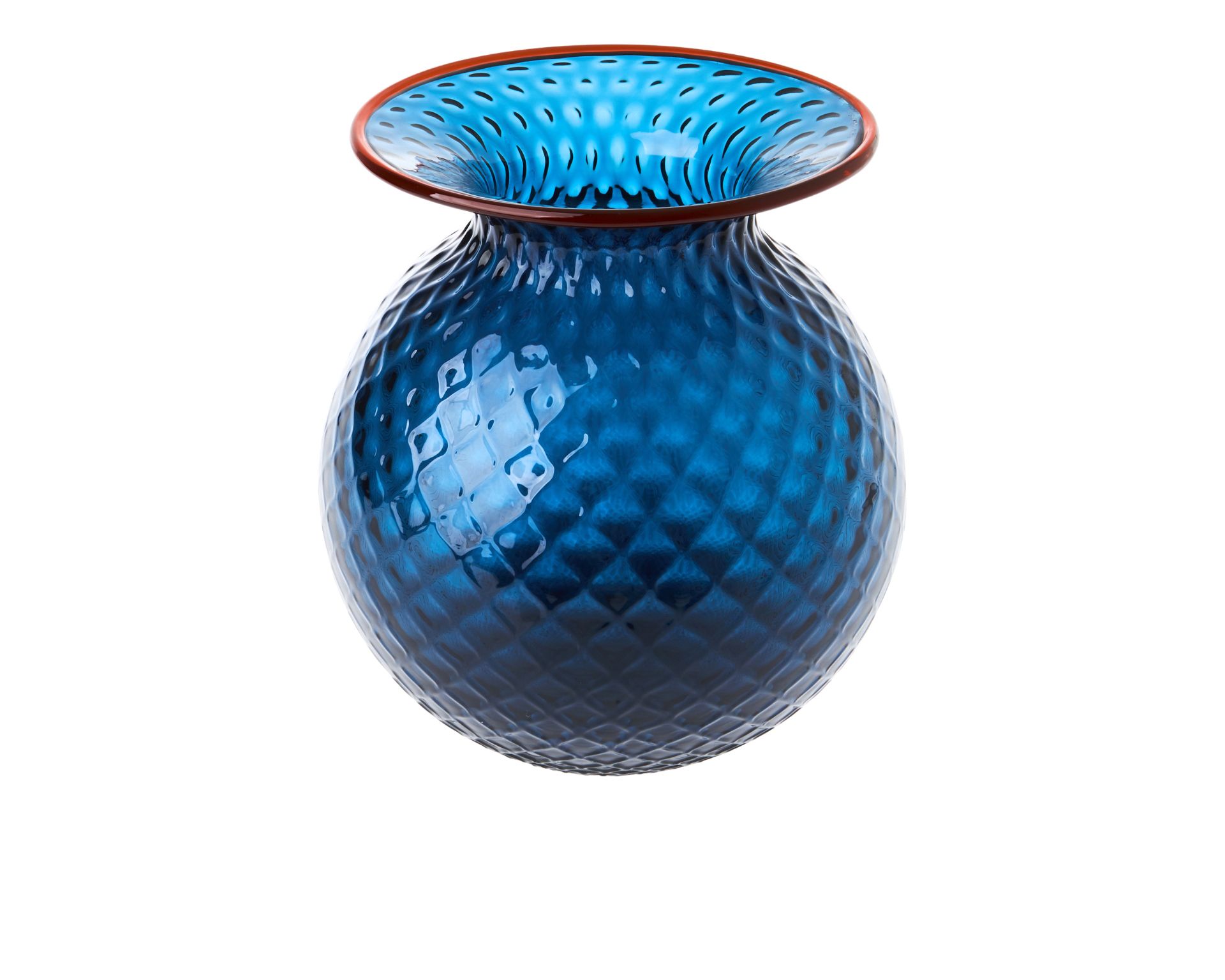 Vaso Fiori Balloton Vetro Di Murano Orizzonte Con Filo Rosso Venini 186842 93110046ozrv