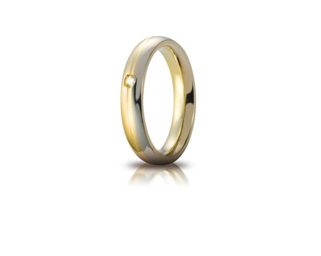 Wedding ring eclissi gold 750‰ white and yellow gold with diamond