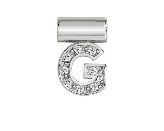 Ciondolo seimia argento lettera g con zirconi
